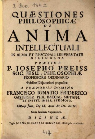 Quaestiones Philosophicae De Anima Intellectuali