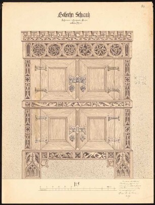 Gotischer Schrank: Ansicht 1:5