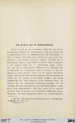 I. Die Altäre des 15. Jahrhunderts