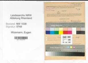 Entnazifizierung Eugen Wizemann , geb. 02.10.1898 (Ingenieur)