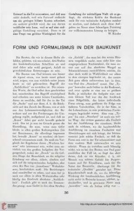 3: Form und Formalismus in der Baukunst