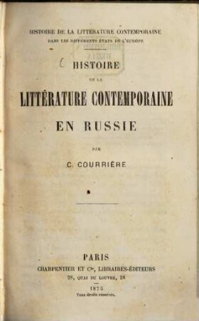 Histoire de la littérature contemporaine en Russie