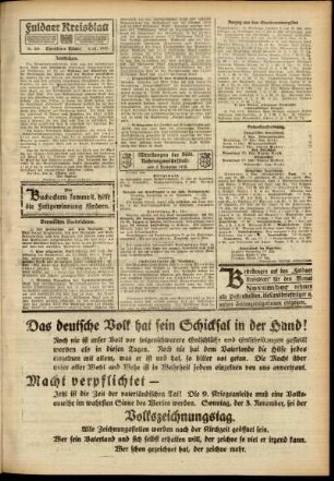 Zweite Ausgabe vom Samstag, den 02. November 1918.