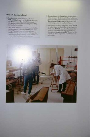 Ausstellungstafel "Was soll die Ausstellung?"