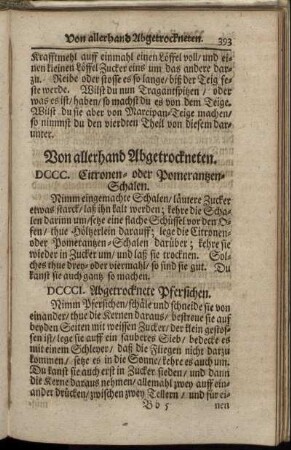 Von allerhand Abgetrockneten. - Allerhand Morschellen.