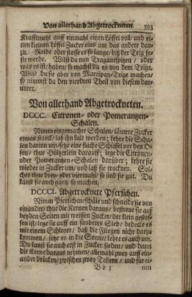 Von allerhand Abgetrockneten. - Allerhand Morschellen.