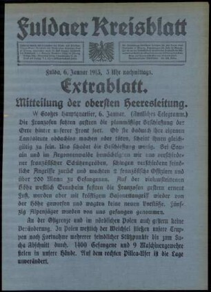 Ausgabe vom Mittwoch, den 06. Januar 1915.