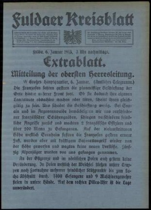 Ausgabe vom Mittwoch, den 06. Januar 1915.