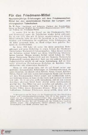 Für das Friedmann-Mittel