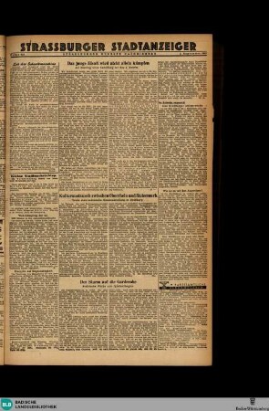 Straßburger neueste Nachrichten : amtliche Tageszeitung für das deutsche Elsass ; [...] ; Hauptausgabe Straßburg, Strassburger Stadtanzeiger