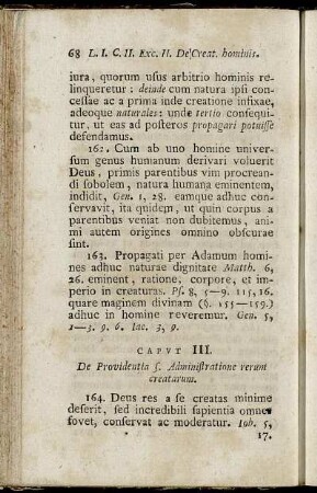 Caput III. De Providentia s. Administratione rerum creatarum.