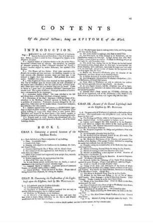 Contents Of the several Sections; being an Epitome of the Work.