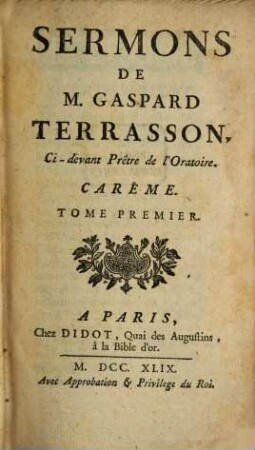 Sermons, 1. Carême