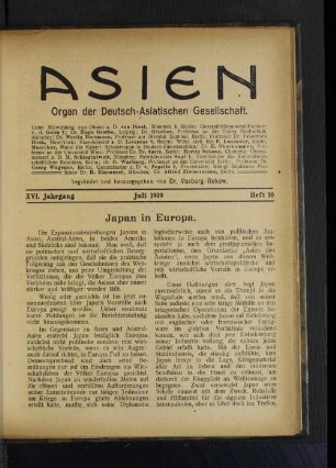 XVI Jahrgang Juli 1919 Heft 10