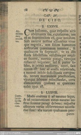 Cap. IV. De Cibo
