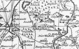 Nebelschütz-Piskowitz. Oberlausitzkarte, Schenk, 1759