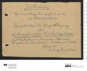 Ankündigung einer einzelnen Veranstaltung 1947