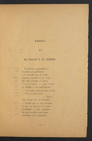 Fábula XI - El gallo y el zorro