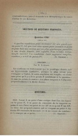 Solutions de questions proposées.