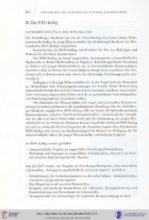 B. Das WIN-Kolleg