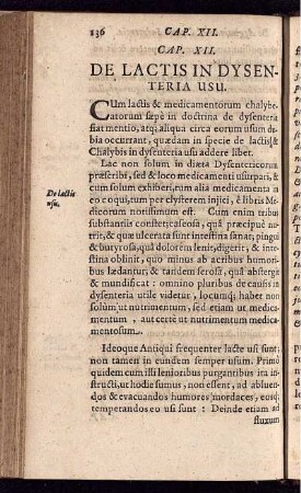 CAP. XII. DE LACTIS IN DYSENTERIA USU.