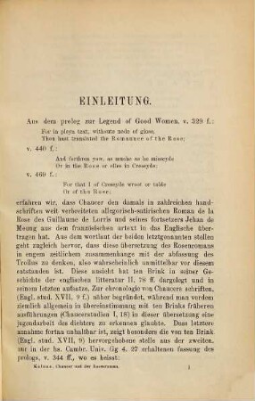 Chaucer und der Rosenroman : eine litterargeschichtliche Studie