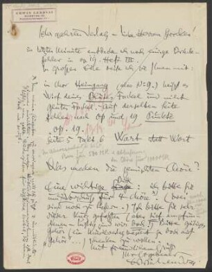 Brief an Willy Strecker, Ludwig Strecker und B. Schott's Söhne : 09.1924