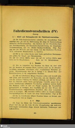 Fahrdienstvorschriften (FV)