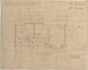 Littmann, Max; Bocksberg; Hofgut, Landhaus (Statische Berechnungen, Heizungspläne) - Wohnhausanbau (Grundriss DG)