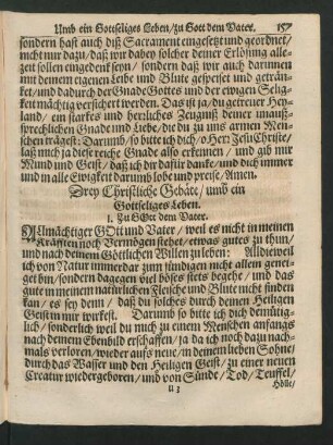 Drey Christliche Gebäte/ umb ein Gottseliges Leben.