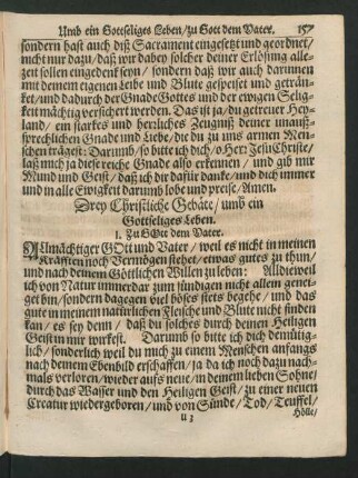 Drey Christliche Gebäte/ umb ein Gottseliges Leben.