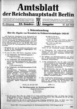 32. Sonder-Ausgabe, 27. Juli 1942