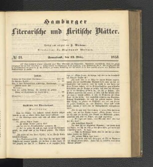 No. 21. 12. März 1853