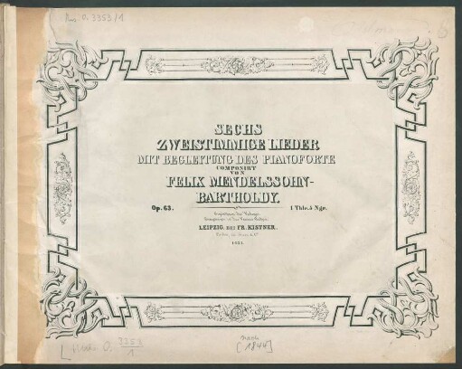 Sechs Zweistimmige Lieder Mit Begleitung Des Pianoforte : Op. 63