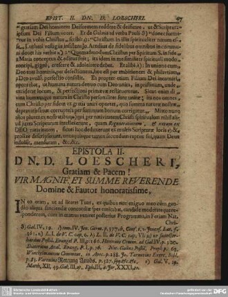 Epistola II. Dn. D. Loescheri