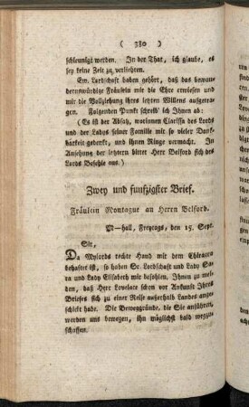 Zwey und funfzigster Brief. - Sechs und funfzigster Brief. Belford an Lovelace.