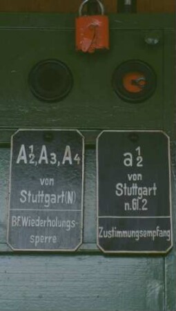 Gäubahn Stuttgart-West Stellwerk Swf Blockapparat Streckenblock Blockfeld rot
