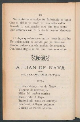 A Juan de Nava : Payador oriental. - Cifra.