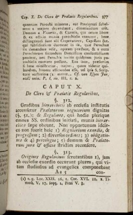Caput X. De Clero & Prælatis Regularibus.