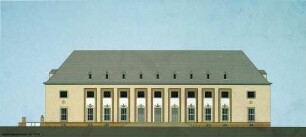 Entwurf zur Erweiterung des Ernst-von-Hülsen-Hauses (3. Preis des Architektenwettbewerbs, Nr. 24) — Ernst-von-Hülsen-Haus. Ansicht Biegenstraße