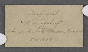 [Stammbuch Johanna Henriette Therese Krausz]