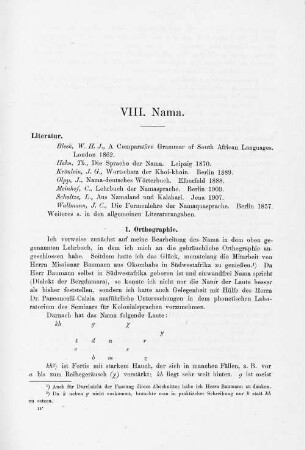 VIII. Nama.