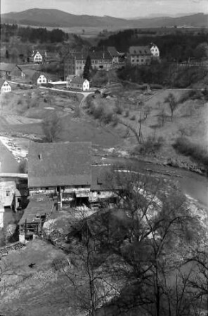 Rottweil: Alte Höfe im Neckartal, von oben