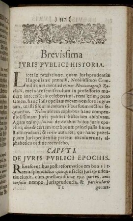 Brevissima Juris publici Historia.
