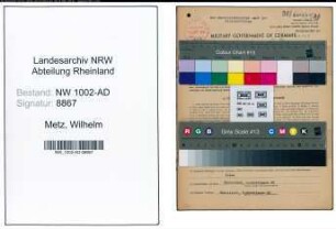 Entnazifizierung Wilhelm Metz, geb. 14.11.1895 (Verw.Angest.)