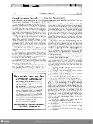 Gangleistungen deutscher Gebrauchs-Wanduhren