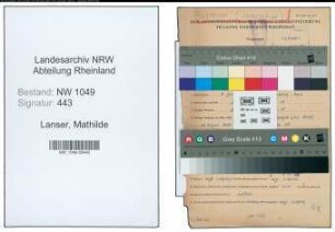 Entnazifizierung Mathilde Lanser , geb. 05.07.1905 ()