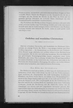 Östliches und westliches Christentum