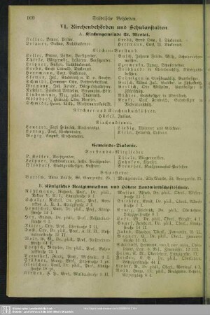 VI. Kirchenbehörden und Schulanstalten