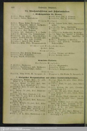 VI. Kirchenbehörden und Schulanstalten
